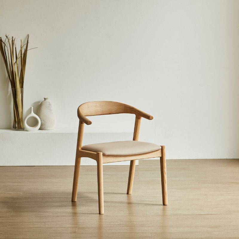 河口家具製作所 ダイニングチェア チェア 単品 ちょい肘 PVC 合成皮革