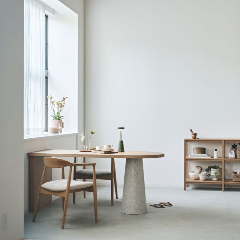 河口家具製作所 ダイニングテーブル 160 テーブル 半楕円 丸 壁付け