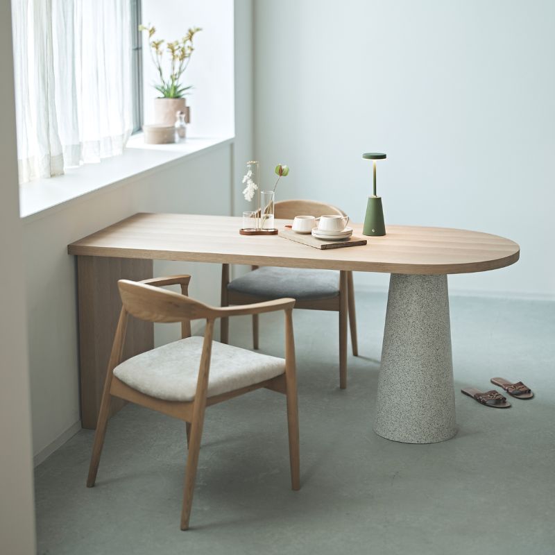 河口家具製作所 ダイニングテーブル 160 テーブル 半楕円 丸 壁付け