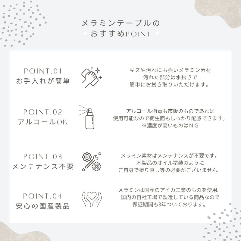 メラミンのお手入れ