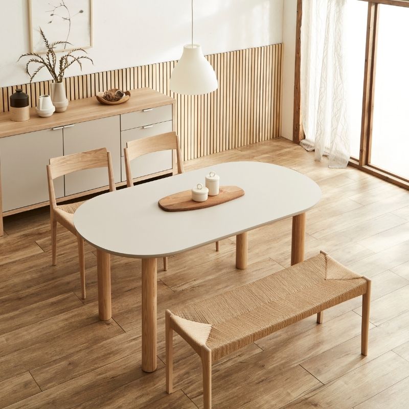 河口家具製作所 ダイニングテーブル 天板10色 楕円 丸 4人 160