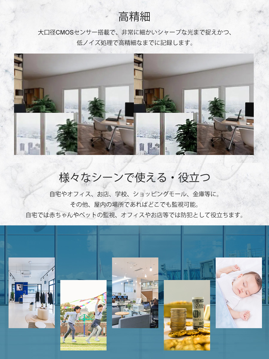 VSTARCAM 小型 防犯カメラ ワイヤレス C22Q 500万画素 ONVIF対応