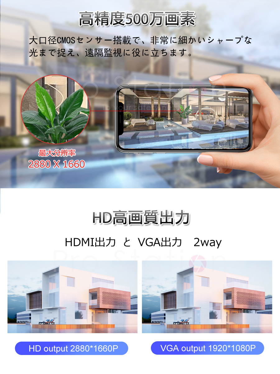 VSTARCAM POE防犯カメラ500万画素4台 NVRセット ONVIF対応 2880*1620