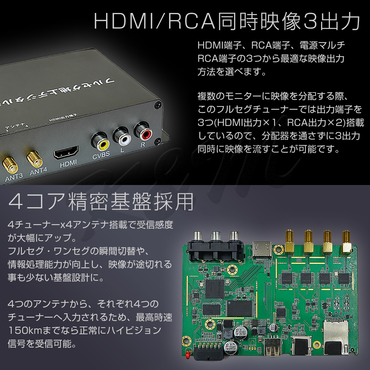 CITROEN用の非純正品 ZX 地デジチューナー ワンセグ フルセグ HDMI 4x4 