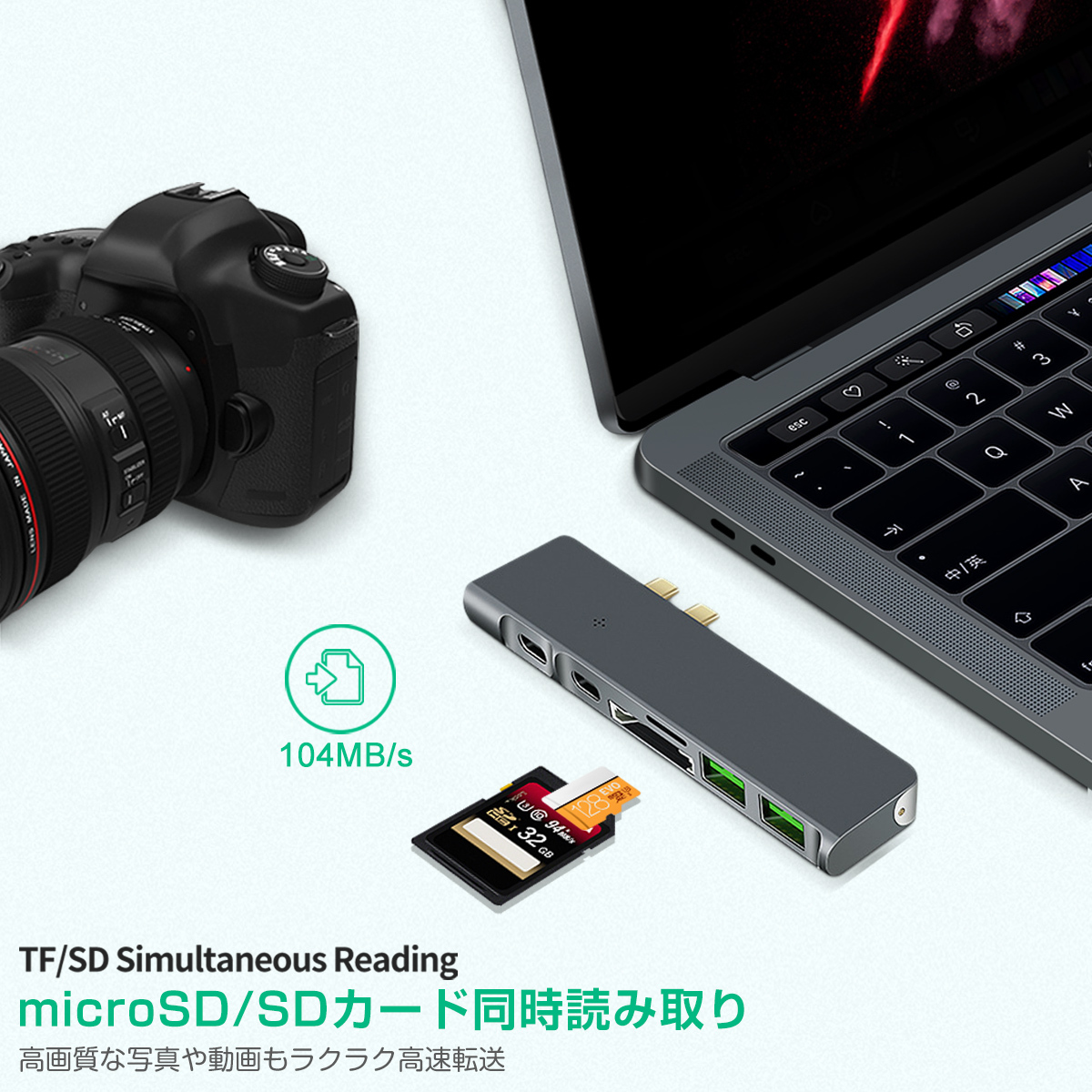【7in1 4K 多機能 機能拡張 高速充電】 USB type c ハブ USB Type-C ハブ 7in1 SDカードリーダー HDMI ポート 4K高画質