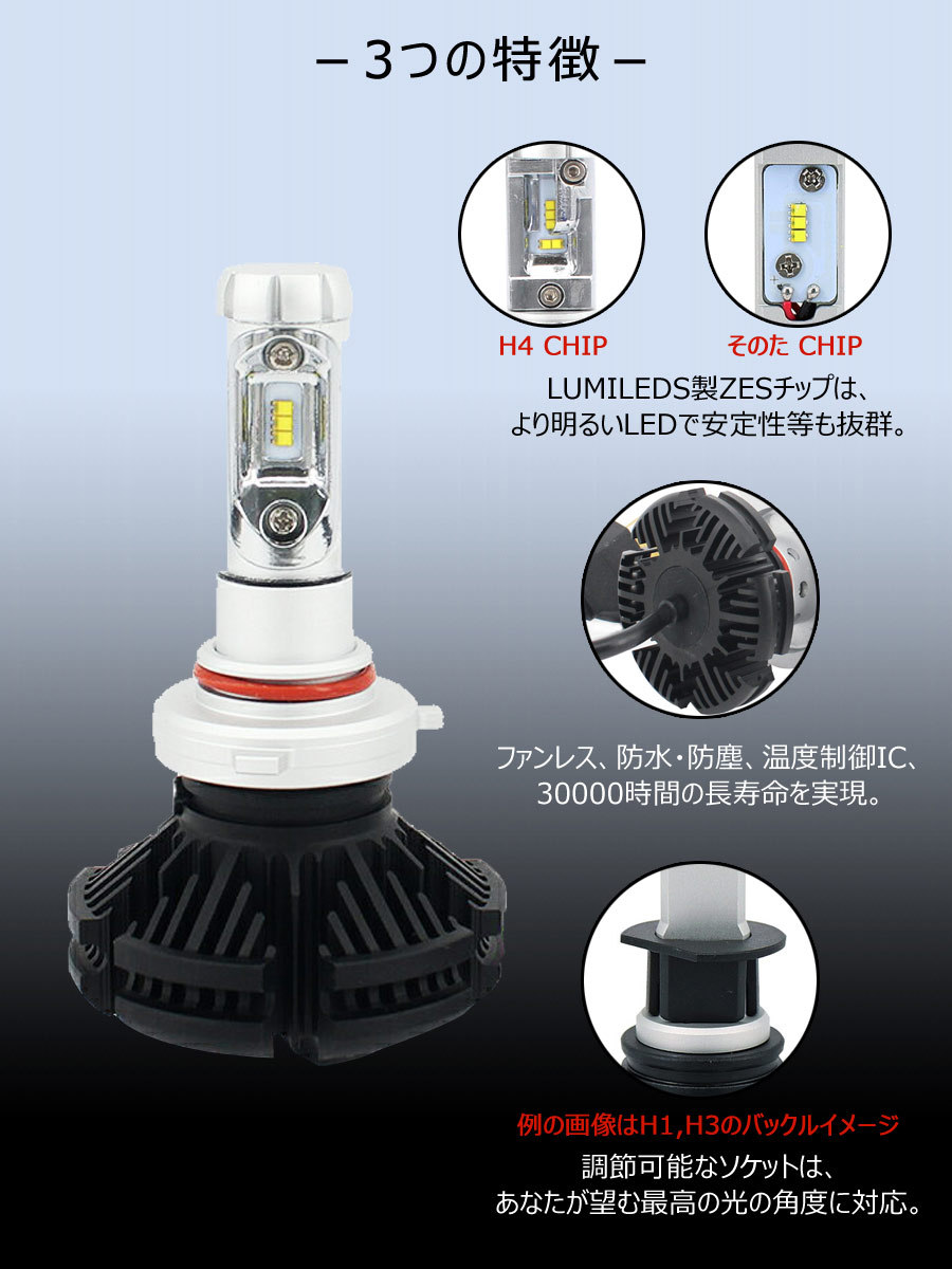 KAWASAKI用の非純正品 ZX-14R ZXNC ヘッドライト(HI)[H8/H9/H11] LED H8 2個入り 12V 24V 6ヶ月保証