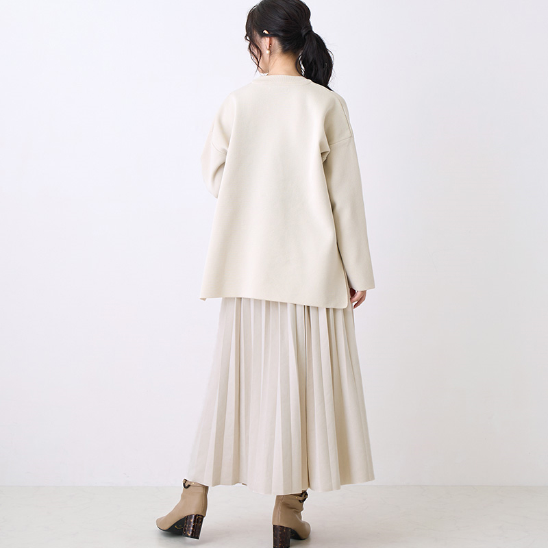 スエードタッチ プリーツスカート ロング 春 秋冬 スウェード プリーツ