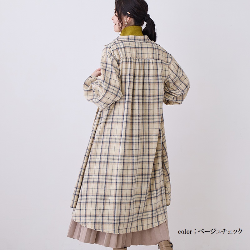 シャツワンピース ボリューム袖 ストライプ 膝丈 パーティー上品 シャツワンピース チェック ロング ストライプ レディース 長袖