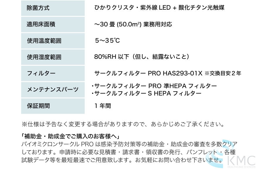 光触媒空気清浄機 バイオミクロンサークルPRO BM-S711A
