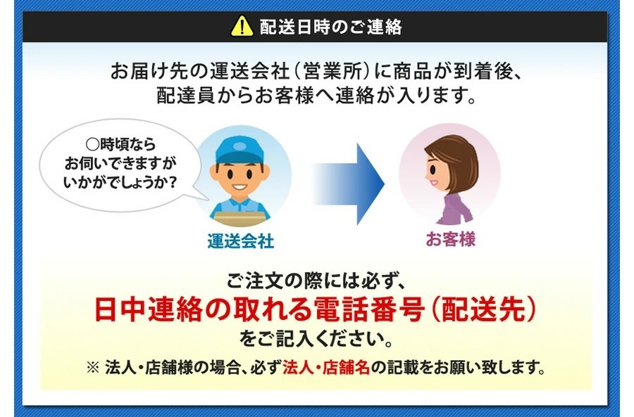 配送日時のご連絡