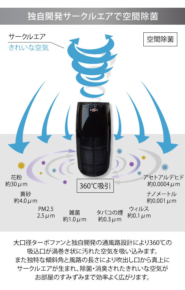 光触媒空気清浄機　バイオミクロンサークルPRO BM-S711A【空気清浄】【空間除菌】【抗ウィルス】