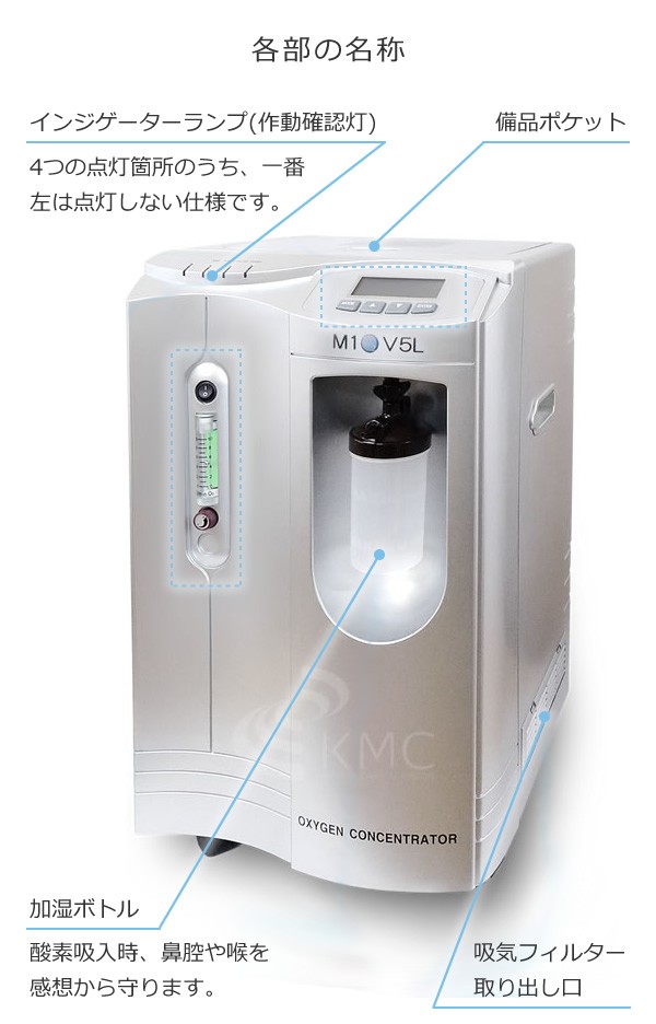 酸素発生器/酸素濃縮器 M1O2-V5L エムワンオーツーV5L 家庭用〜業務用