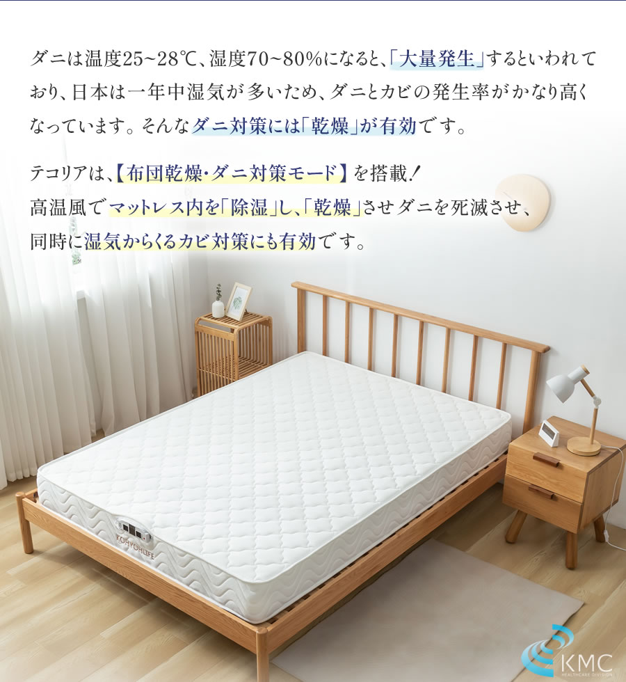 TECOREA テコリア 多機能マットレス 送風モード付【ダブル：140×195×20cm】の画像