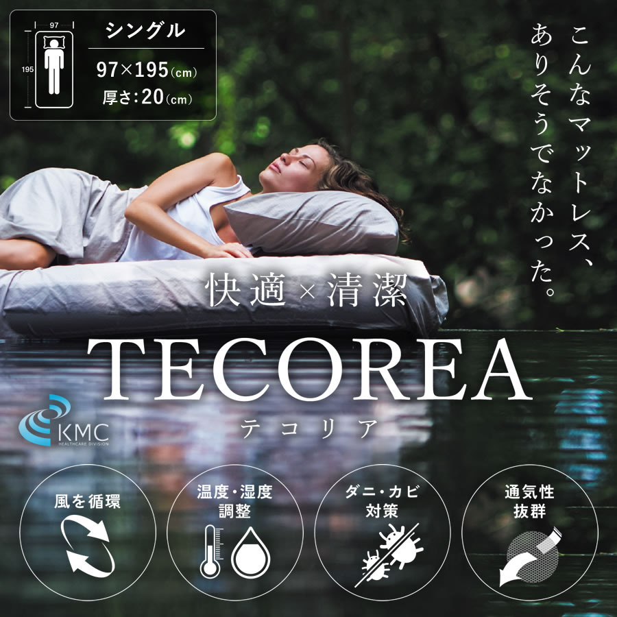 TECOREA テコリア 多機能マットレス 送風モード付【シングル：97×195×20cm】の画像