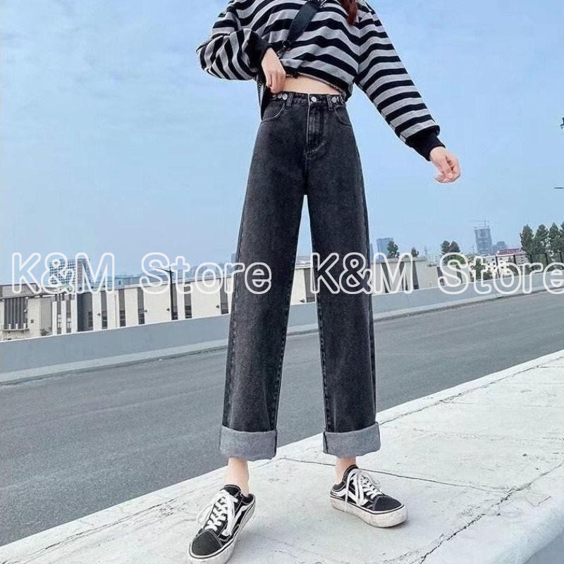 デニムパンツ ストレート ワイドパンツ ジーンズ 体型カバー 快適 脚長効果 春 夏 着痩せ ロング 韓國ファッション 通勤 通学 セール 送料無料 |  | 03