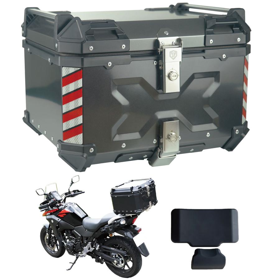 リアボックス バイク 55L 背もたれ バイクリアボックス アルミ製