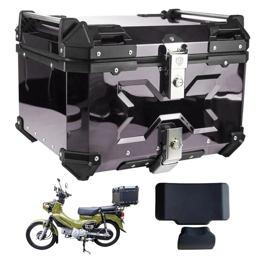 中古バイク リア ボックス アルミ ボックス 簡単脱着 55L (オール黒) バイク リア ボックス アルミ トップケース 簡単脱着 55L
