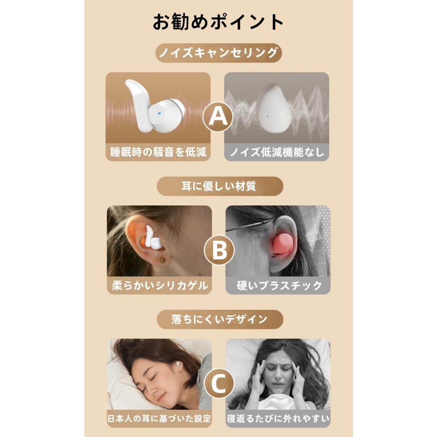 ワイヤレスイヤホン Bluetooth5.3 イヤホン 睡眠用 昼夜兼用 寝返り痛くない 高音質 ブルートゥース 片耳 両耳 AAC/SBC 小型 軽量 睡眠遮音 IPX6防水 左右兼用 |  | 07