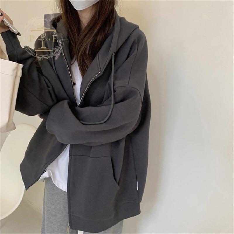 パーカー レディース ス スウェット 通学 体型カバー 長袖 無地 羽織り フード付き ゆったり トレーナー プルオーバー カジュアル パーカー レディース トップス スウェット 通学 体型カバー 長袖