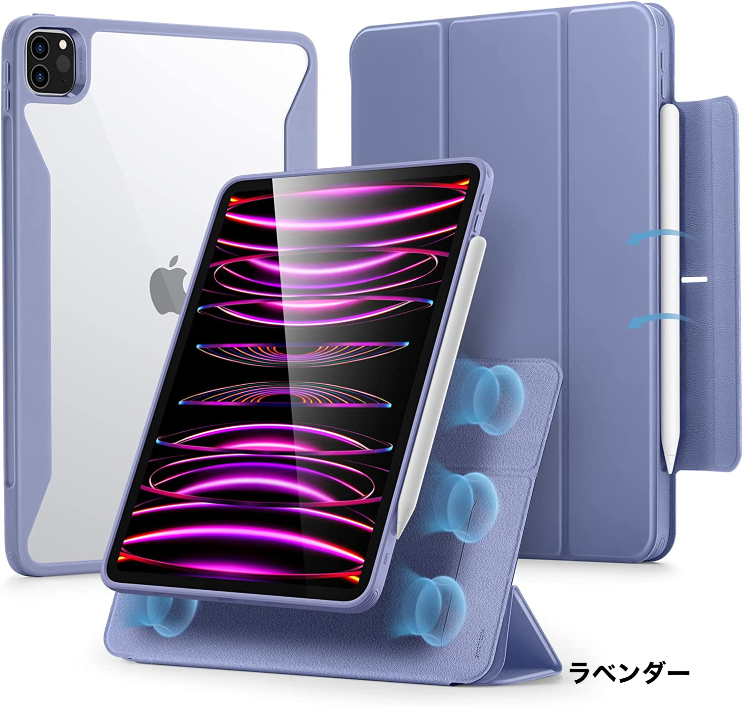 ESR iPad Pro 11インチ 第4世代/3世代対応 ハイブリッドケース ペン収納 ペンシルホ...