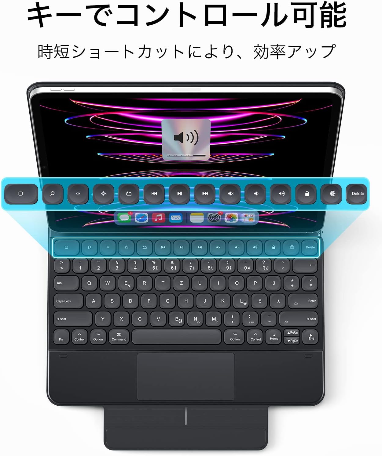 日本語マジックキーボード ESR iPad Pro 11 キーボード iPad Air5/4 キーボードケース Pro  11インチ第4/3/2世代(2022/2021/2020)用　タッチパネル搭載