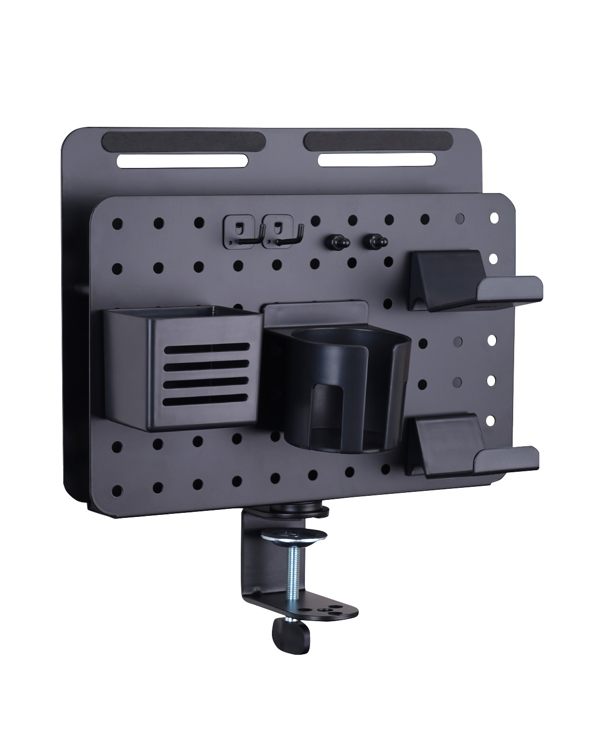 EastForce ペグボード テーブルサイドポケット ノートPC タブレット 回転式 マグネット対応 トレー付き クランプ式 有孔ボード |  | 01