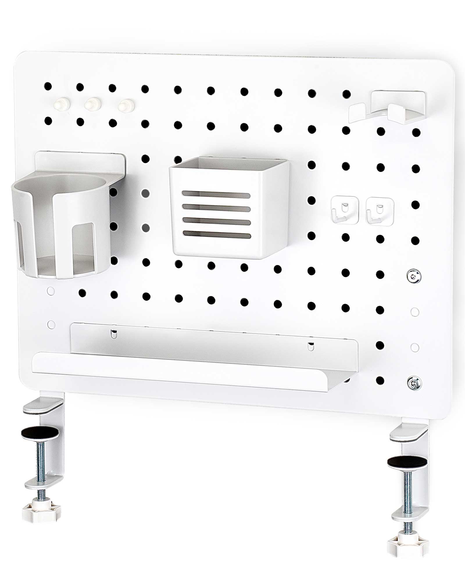 EastForce ペグボード デスクパネル 中 (Medium) マグネット対応 パネル 卓上収納 フック トレー付き クランプ式 有孔ボード |  | 02