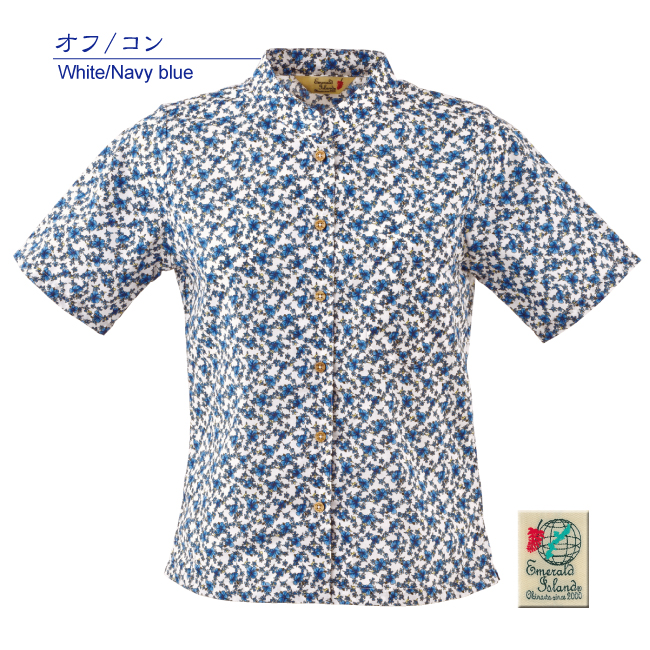 売れ筋商品|||かりゆしウェア レディース 沖縄産アロハシャツ デイゴハイビ小柄 マオカラー七分袖 結婚式 ギフト プレゼント 贈り物 母の日 女性用 楽天市場】かりゆしウェア レディース 沖縄 アロハシャツ