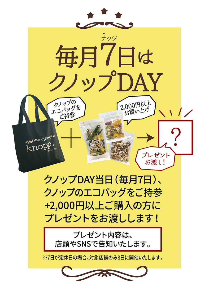 毎月7日は クノップDay