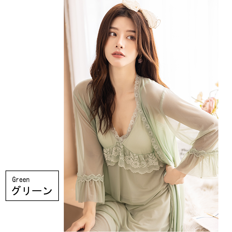 あすつく 丸首 レース レディース ワンピース 薄手 春秋 長袖 夏 ガウン 部屋着 ルームウェア キャミソール レディース パジャマ 春夏新作 春夏 ゆったり おしゃれ パジャマ カラー ピンク Michiganestateplanning Com