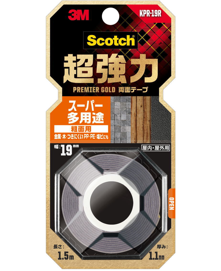 3M(スリーエム) スコッチ 超強力両面テープ プレミアゴールド スーパー