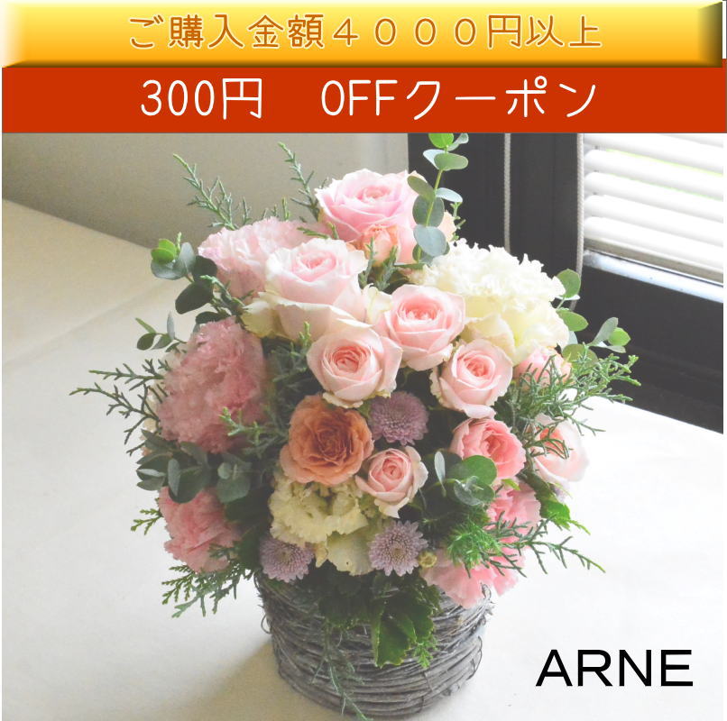 arneの「ＡＲＮＥで4000円以上購入の方　300円OFF」のクーポン