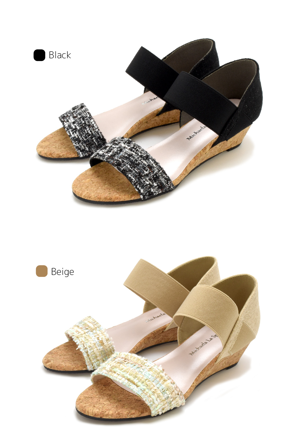 サンダル レディース ストラップ 脱げない 靴 歩きやすい ゴムベルト 痛くない 走れる ウエッジソール きらきら 軽い 夏 1105 |  | 01