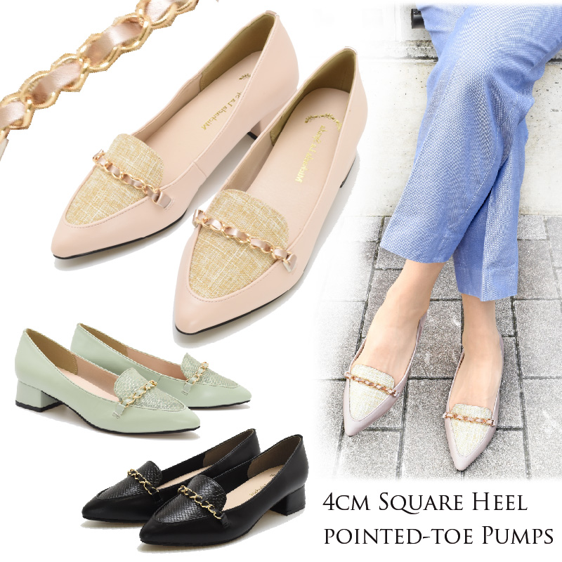 ポインテッドトゥ パンプス レディース ヒール おしゃれ カジュアル 歩きやすい 痛くない 黒 ブラック 入学 卒業 結婚式 オフィス 春 #1403 | 