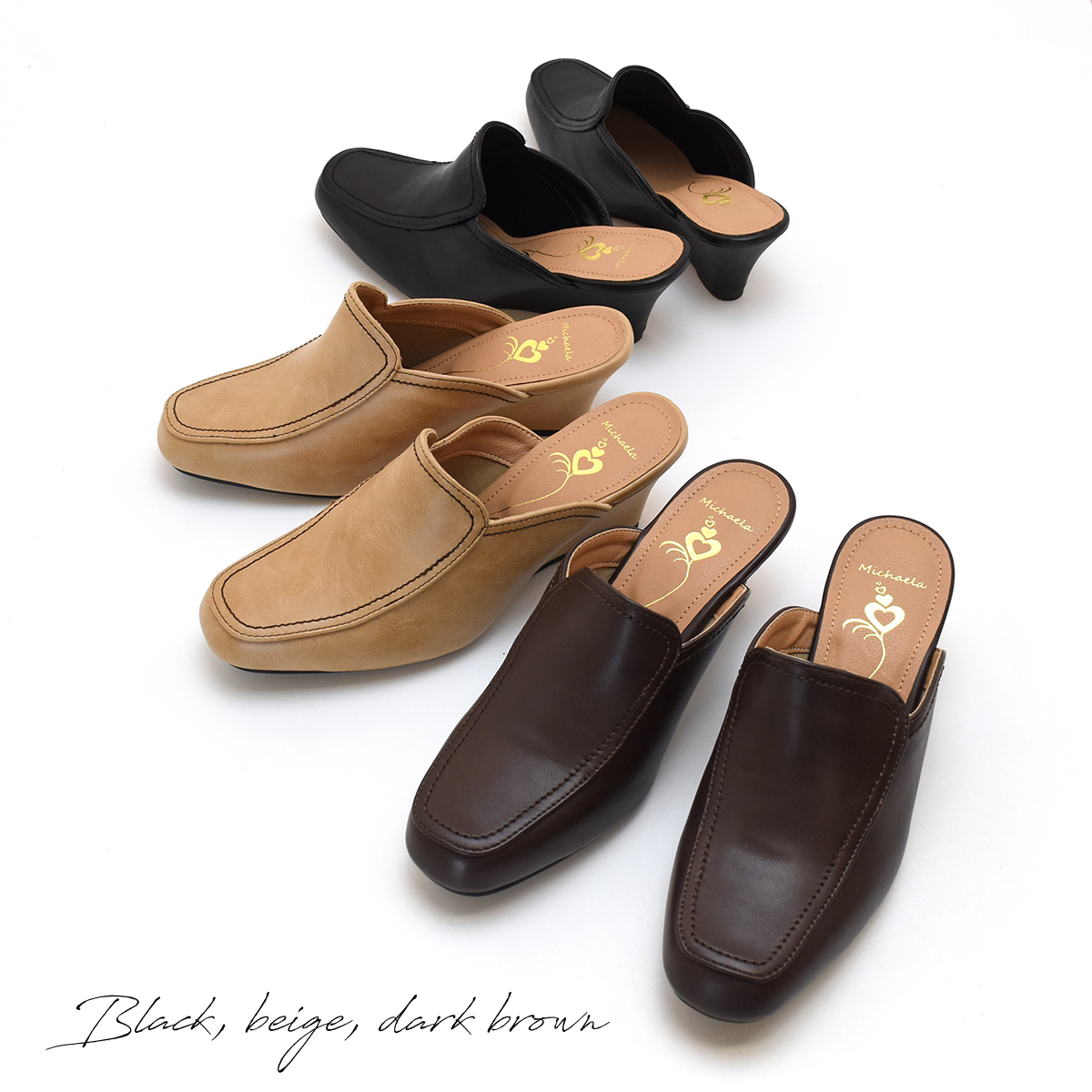 サンダル 歩きやすい ミュール ウエッジヒール 痛くない 5.5cmヒール