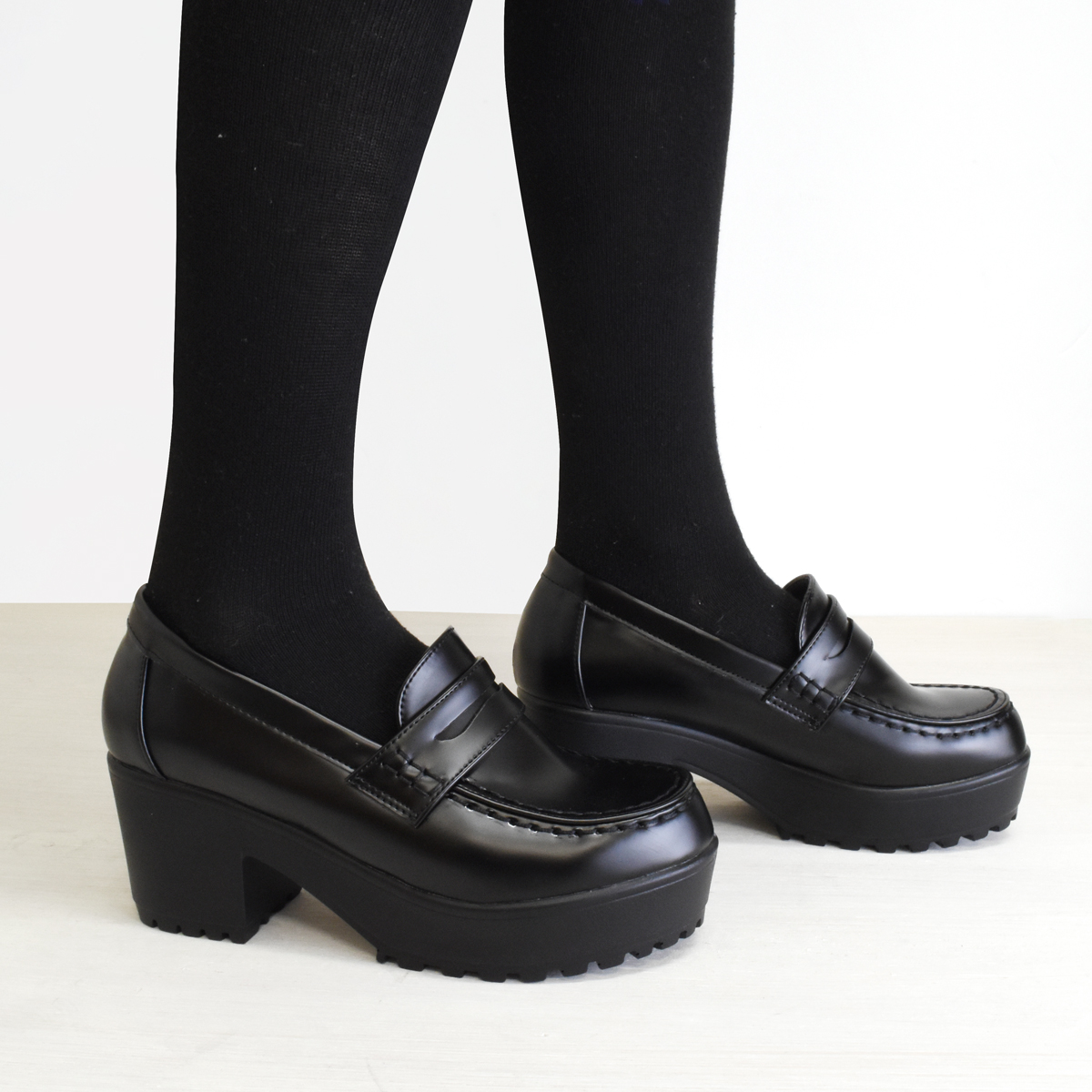 厚底 ローファー スクールローファー レディース 靴 オフィス 学生