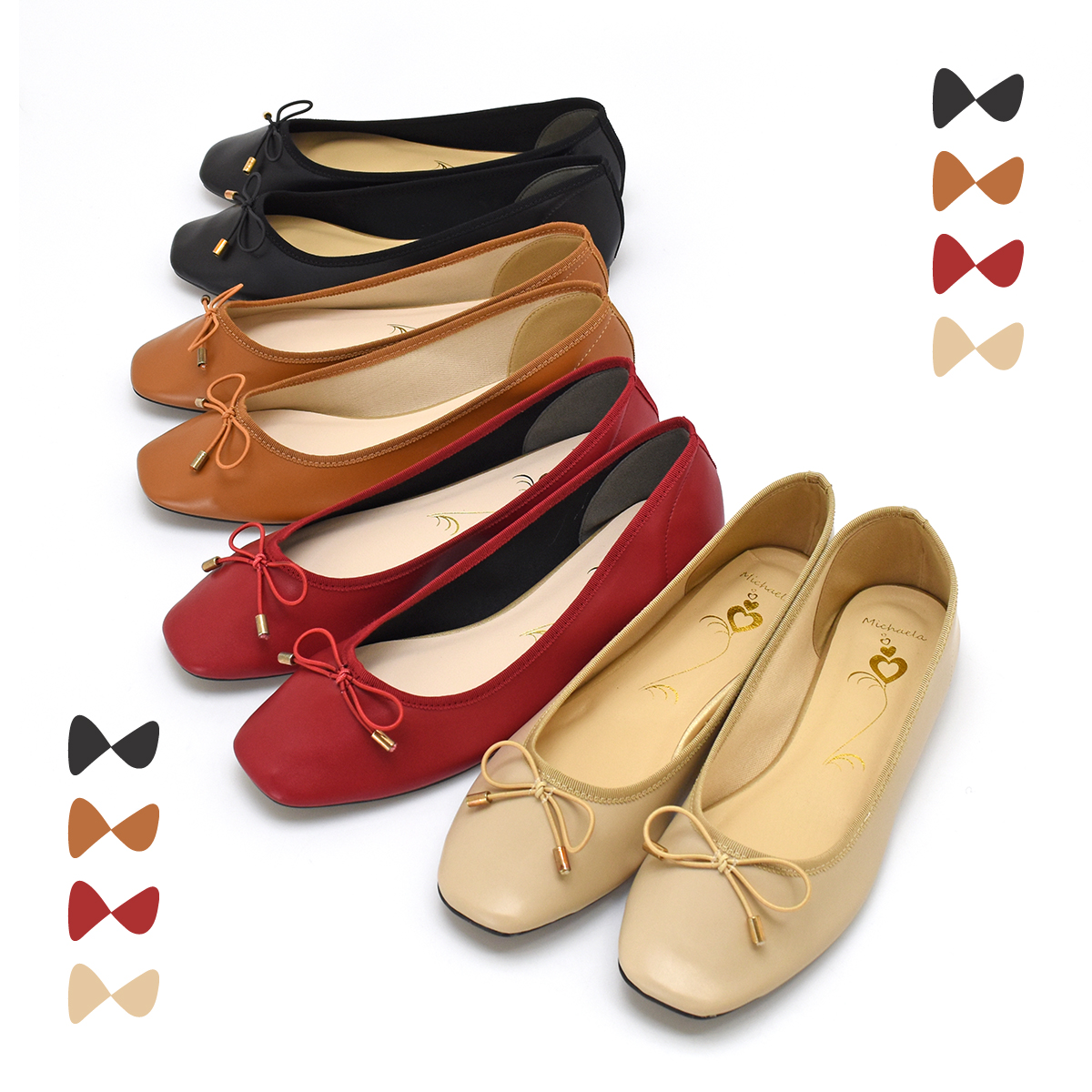 バレエシューズ 走れる パンプス レディース スクエアトゥ ローヒール ぺたんこ 歩きやすい 痛くない 柔らかい シンプル フラットシューズ #2280 |  | 13