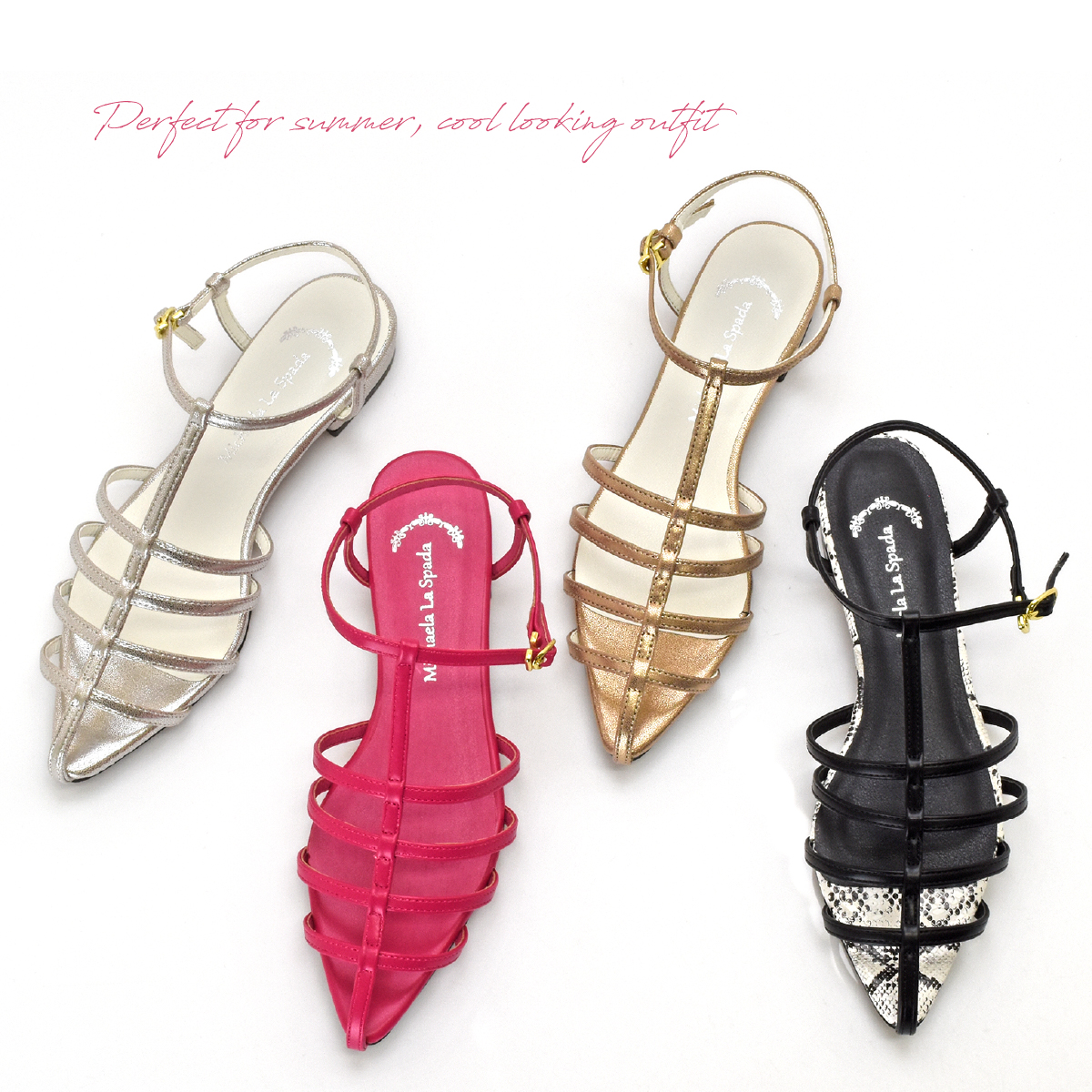 ナロー ストラップ サンダル フィッシュボーン チャンキーヒール 太めヒール レディース ローヒール シンプル #2308 |  | 06