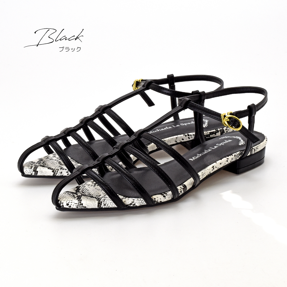 ナロー ストラップ サンダル フィッシュボーン チャンキーヒール 太めヒール レディース ローヒール シンプル #2308 |  | 01