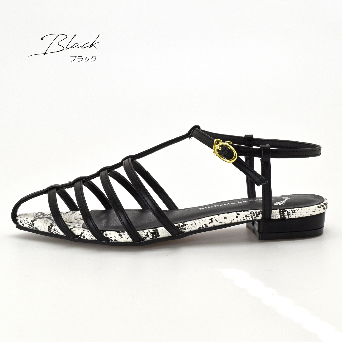 ナロー ストラップ サンダル フィッシュボーン チャンキーヒール 太めヒール レディース ローヒール シンプル #2308 |  | 07