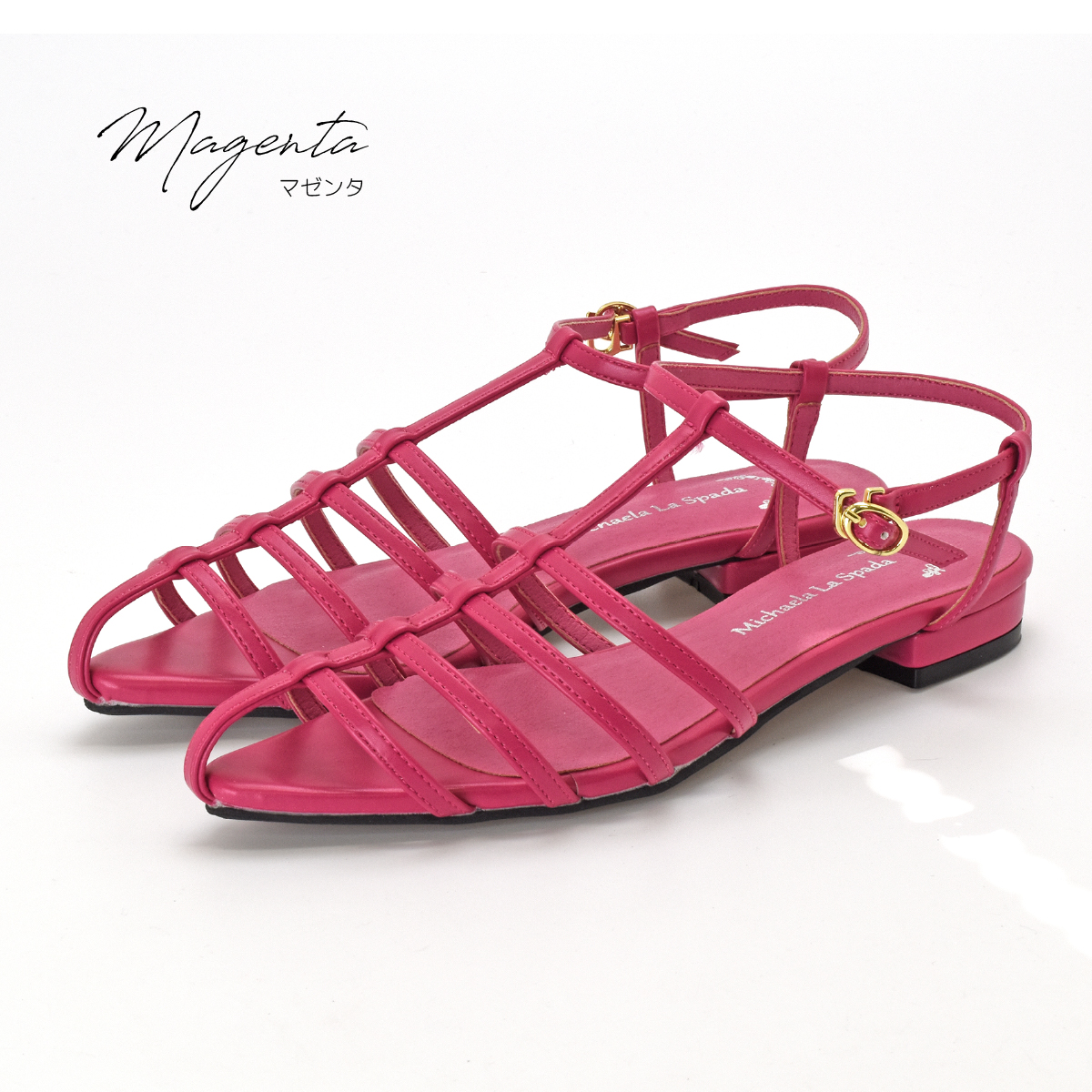 ナロー ストラップ サンダル フィッシュボーン チャンキーヒール 太めヒール レディース ローヒール シンプル #2308 |  | 02