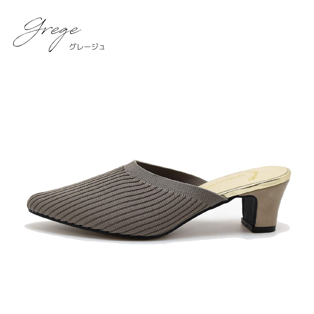 ニット ミュール サンダル 太め レディース ポインテッドトゥ ローヒール シンプル 伸縮 柔らかい 痛くない きれいめ チャンキーヒール #2324 |  | 05