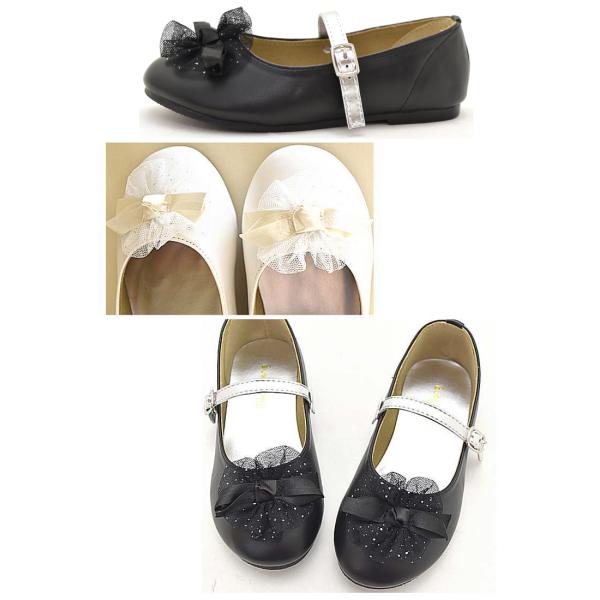 子供 靴 フォーマル シューズ 女の子 キッズ ストラップ 入学 入園 卒業 卒園 発表会 結婚式 歩きやすい おしゃれ キラキラ 白 ホワイト 黒 ブラック #374 |  | 06