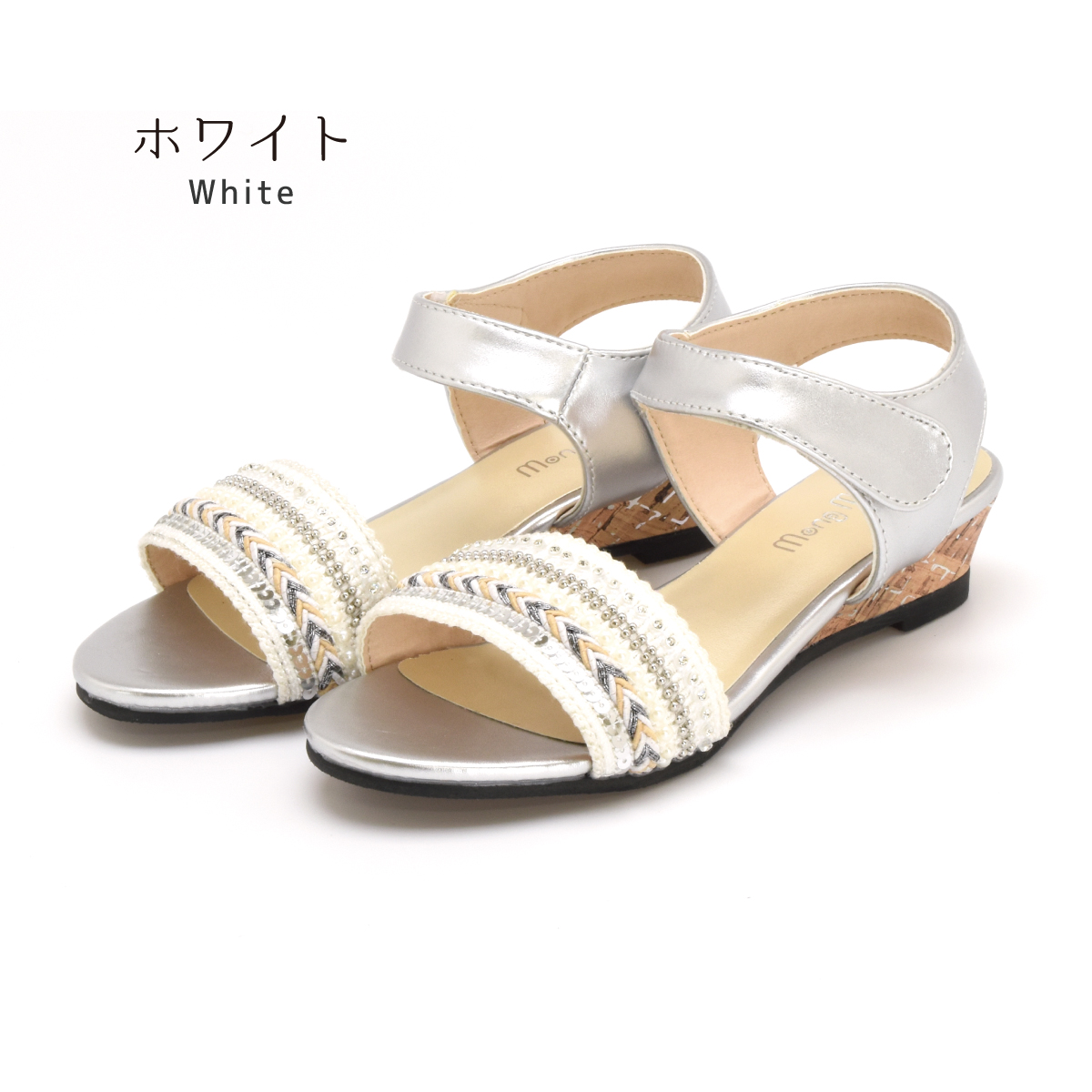 キッズ サンダル 女の子 子供 ジュニア キラキラ オシャレ カジュアル ウエッジヒール マジックテープ 歩きやすい 痛くない 走れる 海 プール #5133 |  | 09