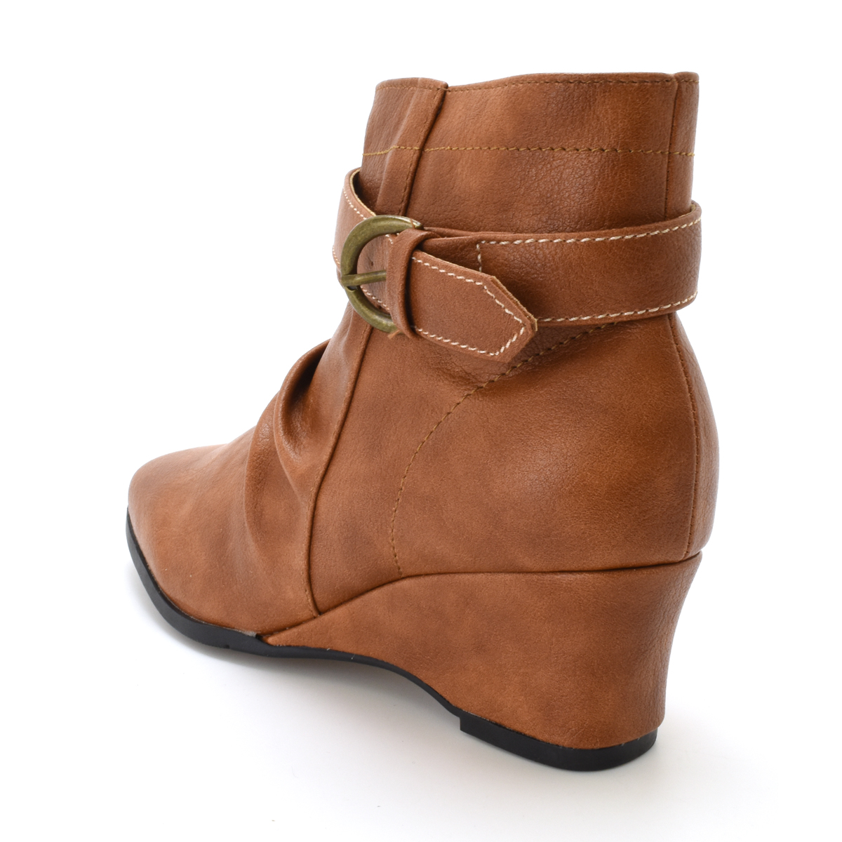 ショートブーツ ショート ブーツ レディース ウエッジ くしゅくしゅ 可愛い 歩きやすい 痛くない サイドジップ 5cm ヒール 黒 #6046 |  | 11