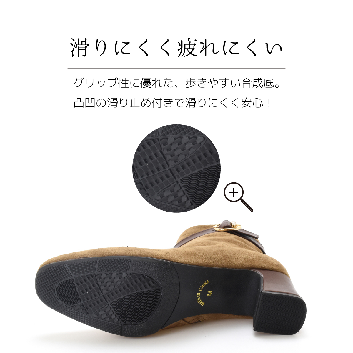 ショートブーツ レディース ブーツ ビジュー付 ベルト アーモンドトゥ ファスナー チャンキーヒール 太ヒール 暖かい 防寒 歩きやすい 痛くない  #6102 |  | 17