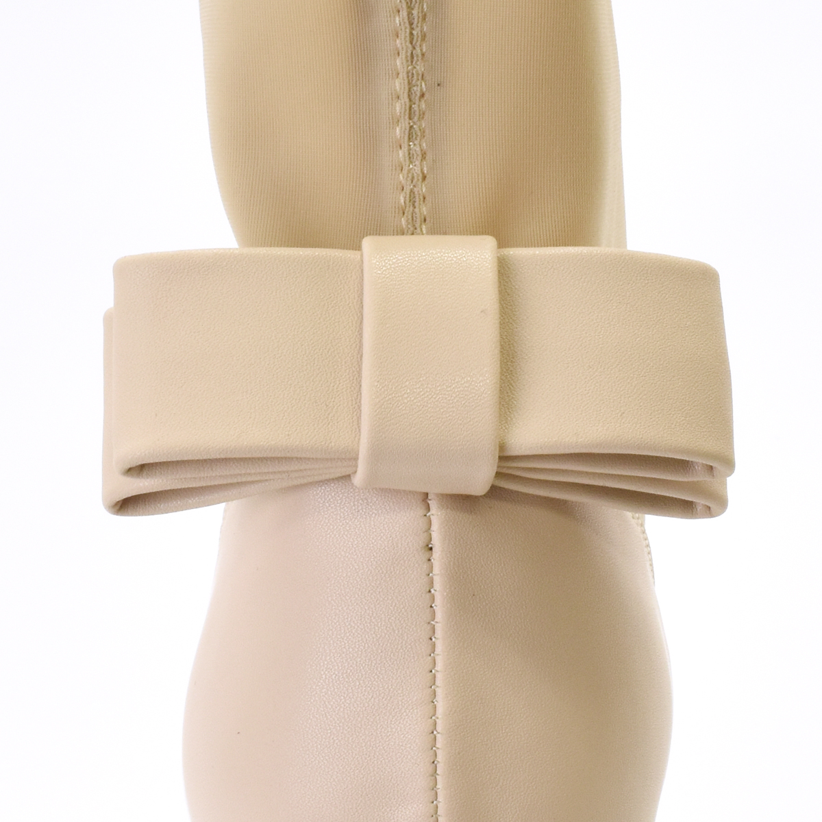 ショートブーツ ストレッチ ドッキング レディース アーモンドトゥ スティックヒール バックリボン 温かい 歩きやすい 痛くない  #6105 |  | 10