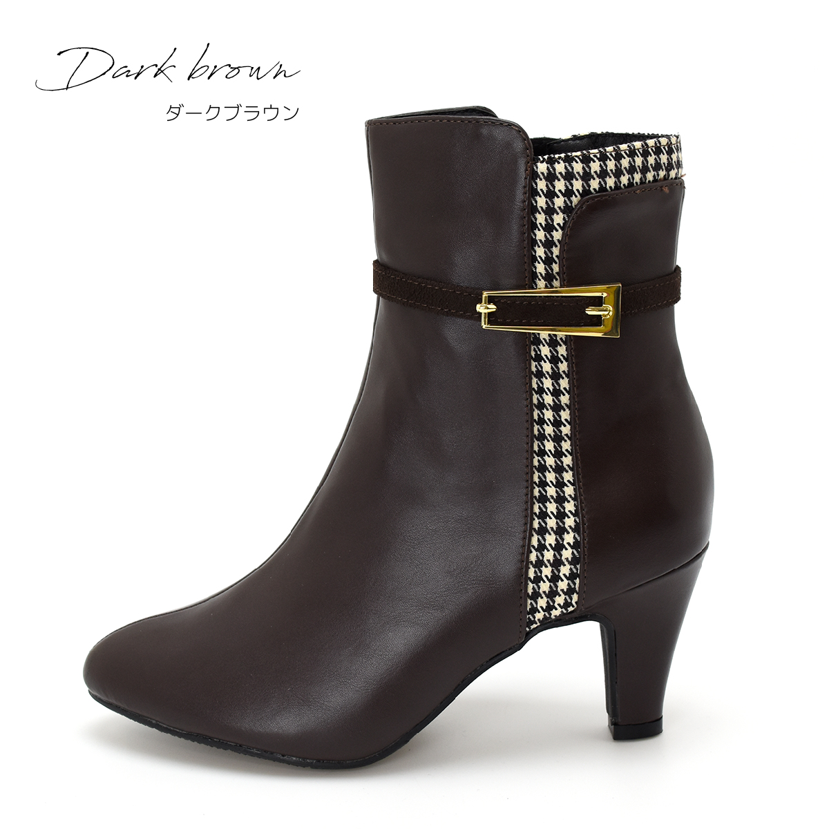 レディース ショート ブーツ ファスナー サイドジップ シンプル ベルト ヒール スエード 暖かい 歩きやすい 疲れない 痛くない 黒 ブラック #6110 |  | 02