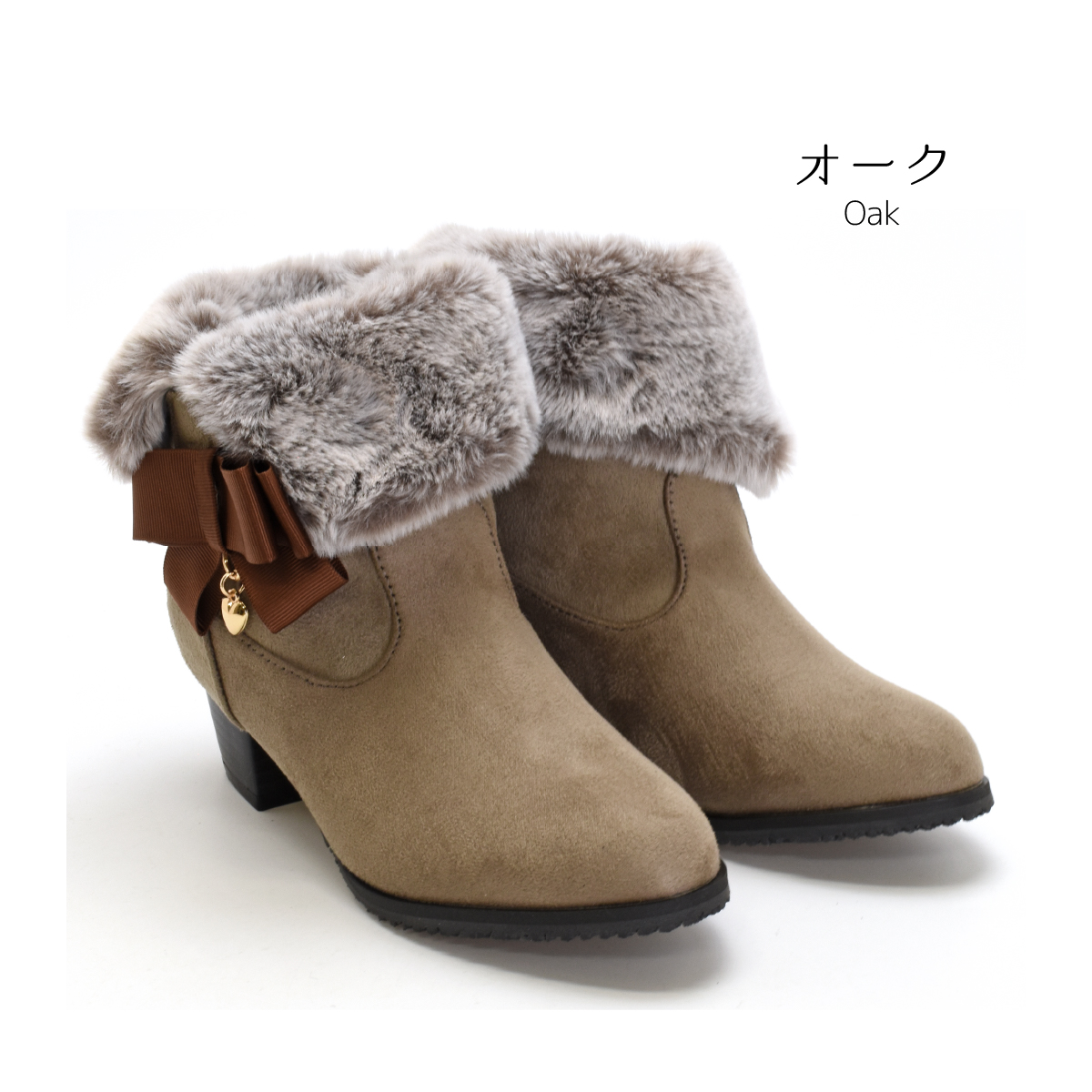 キッズ ショート ブーツ リボン ファー 女の子 子ども 防寒 温かい ヒール おしゃれ 可愛い クリスマス プレゼント 黒 ブラック 靴 ジュニア #6554 |  | 06