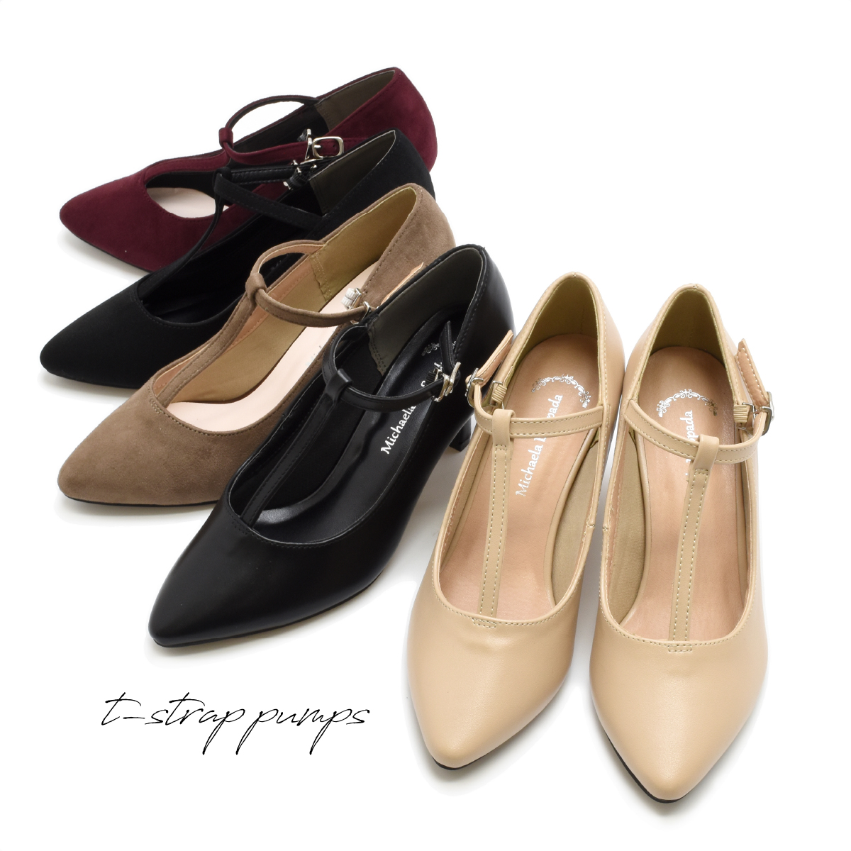 Tストラップ パンプス シンプル ポインテッドトゥ フォーマル カジュアル アンクルベルト 冠婚葬祭 レディース ハイヒール おしゃれ 靴 #7626 |  | 06